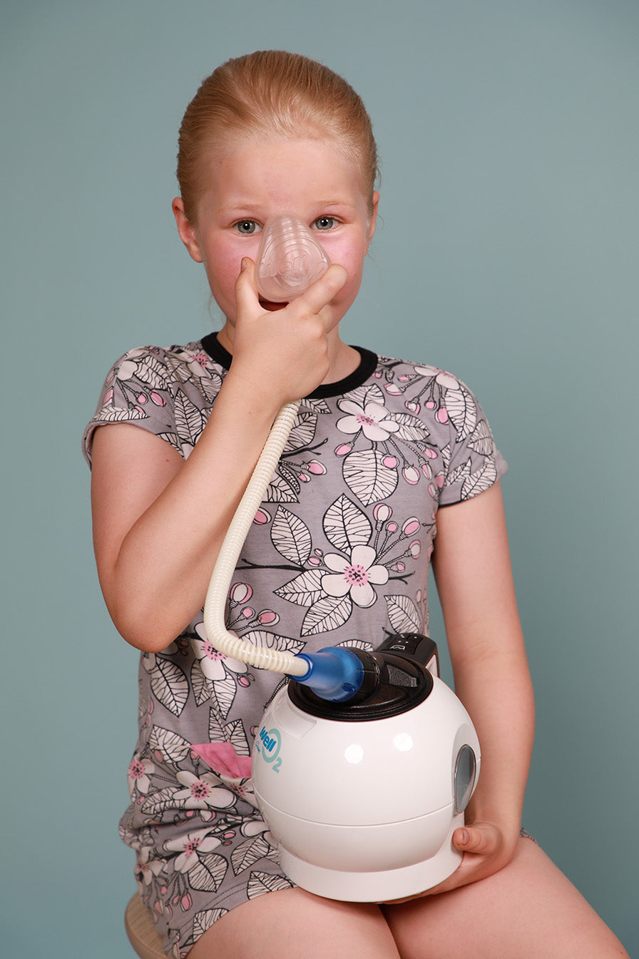 Child using WellO2 Nasal Mask